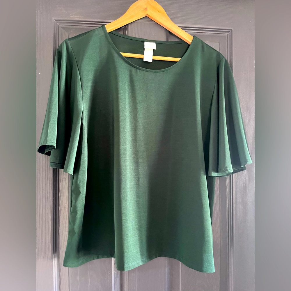 H&M Dark Green Short Sleeve Top